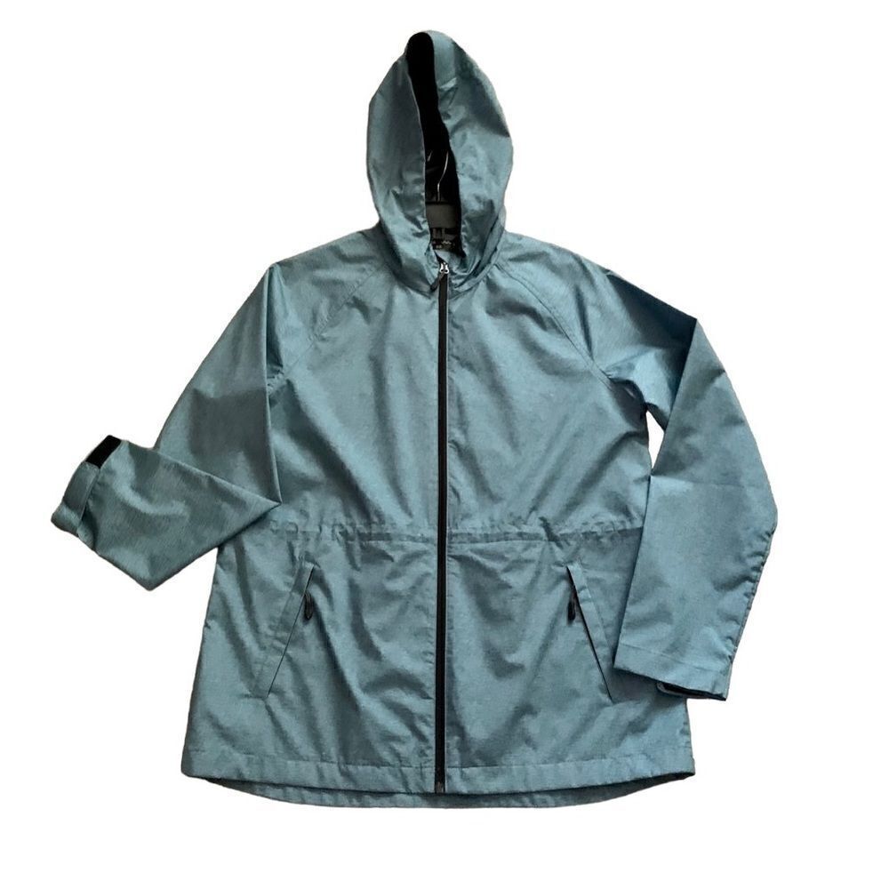 32 Degrees Cool Green & Black Hooded WindbreakerJacket Size Small